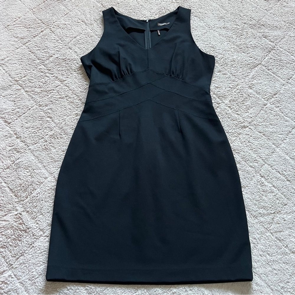 J. McLaughlin Black Midi Sheath Cocktail Dress Classy Formal Old Money Size‎ 10